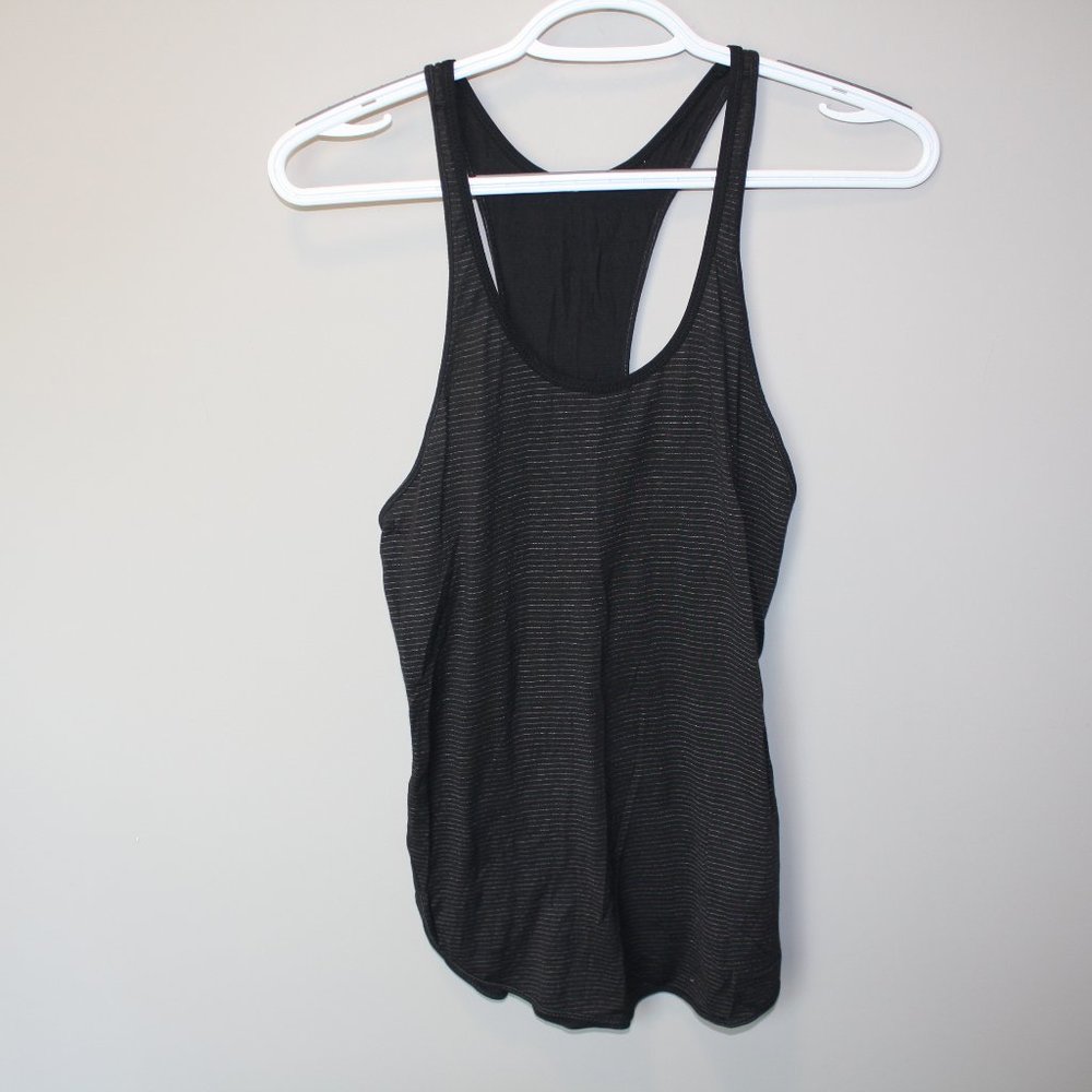 Black Metallic Striped Lululemon Racerback Tank